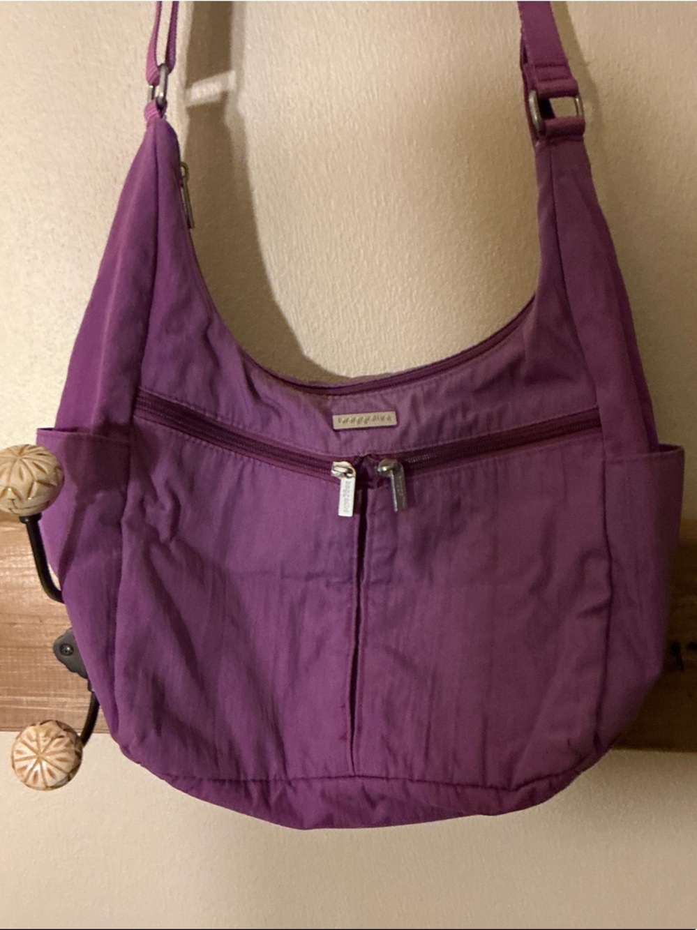 Baggallini Purple Crossbody Shoulder Bag with Front Zipper